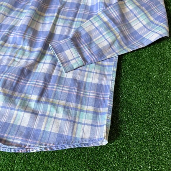 Cabin Creek Boys Button Down Oxford Shirt Pastel Plaid Wrinkle Free Size 12T - Picture 8 of 10